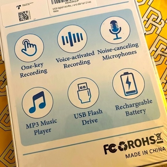 Brand New 64GB Digital Voice Recorder w/Playback 750 Hours Voice Portable Audio - Picture 10 of 14